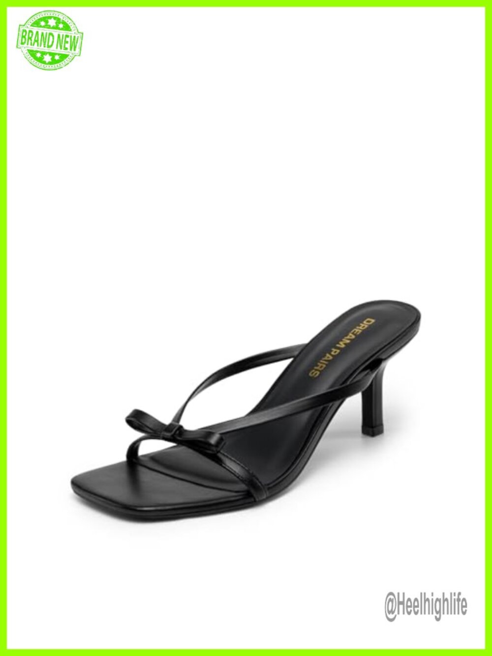 Faux Leather Bow Kitten Heel Slip-On Sandals for Women
